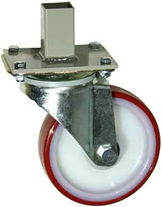 Steckrolle mit Bremse f&uuml;r B&uuml;hnenpodeste, H&ouml;he 30cm